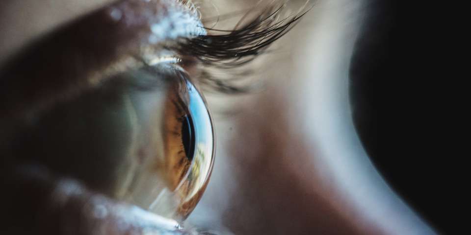 A close up of the human eye
