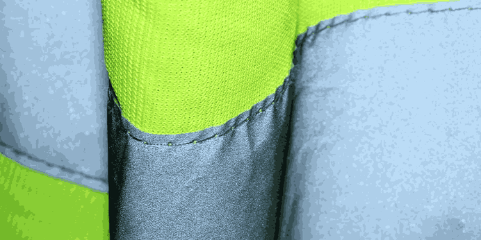 A close up of high-visibility safety apparel