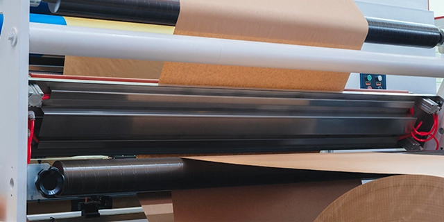 Brown paper being manufactured